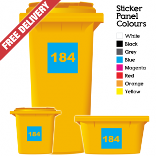 Wheelie Bin Sticker Numbers Square Style (Pack Of 3)